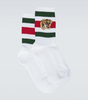 Gucci | 老虎图案弹力棉袜商品图片,