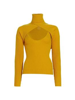 推荐2-Piece Wool Cashmere Turtleneck Sweater Set商品