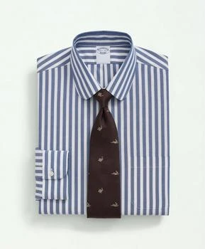 推荐Stretch Supima® Cotton Non-Iron Pinpoint Club Collar, Striped Dress Shirt商品