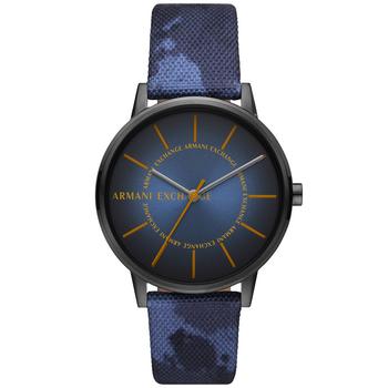 Armani Exchange | Men's Three-Hand Blue Recycled Polyethylene Terephthalate Fabric Strap Watch, 42mm商品图片,