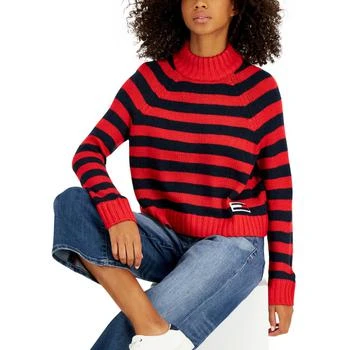 推荐Tommy Jeans Womens Knit Ribbed Trim Pullover Sweater商品