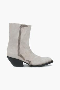 推荐Breanna leather-trimmed suede ankle boots商品