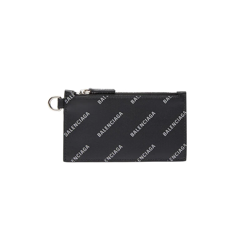 Balenciaga | 巴黎世家（BALENCIAGA）男士黑色小牛皮反光标志钥匙圈卡包,商家VPF,价格¥2632