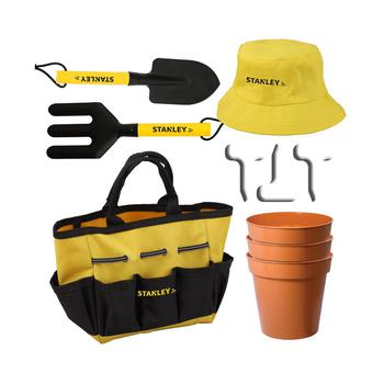商品Stanley Jr Garden Tools Set with Sun Hat and Bag For Kids, 10 Pieces图片