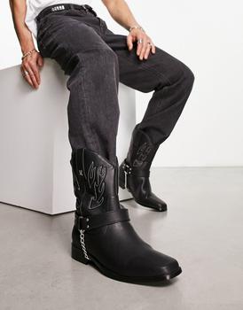 Koi Footwear | KOI Bronco grey flame western boot in black商品图片,7.9折