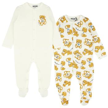 商品Moschino | Ivory 2 Pack Teddy Rompers,商家Designer Childrenswear,价格¥753图片