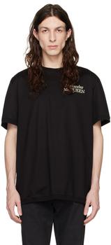 Alexander McQueen | Black Embroidered T-Shirt商品图片,