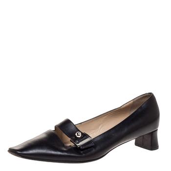 lv高跟鞋, [二手商品] Louis Vuitton | Louis Vuitton Black Leather Buckle Embellished Square Toe Pumps Size 38.5商品图片 6折