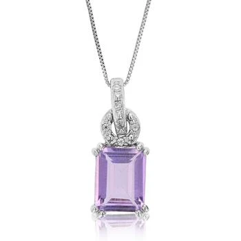 Vir Jewels | 1.60 Cttw Pendant Necklace, Purple Amethyst Emerald Shape Pendant Necklace For Women In 18" Chain, Prong Setting,商家Verishop,价格¥646