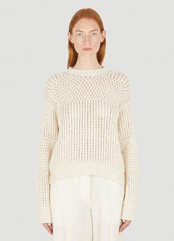 推荐Open Knit Sweater in White商品
