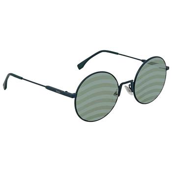 推荐Fendi Waves Green Round Ladies Sunglasses FF 0248/S 01ED/XR 53商品