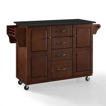 Crosley Furniture | Eleanor Granite Top Kitchen Cart Mahogany/Black,商家Premium Outlets,价格¥4478