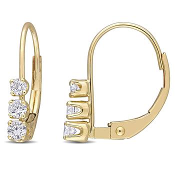 推荐14k Yellow Gold Diamond Earrings商品