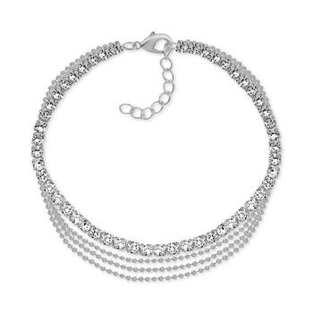 Essentials Jewelry, Essentials | Multi-Row Crystal Ankle Bracelet in Silver-Plate商品图片 5折×额外7.5折, 额外七五折