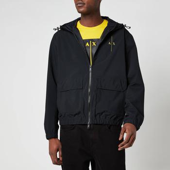 推荐Armani Exchange Men's Recycled Nylon Hooded Jacket - Black商品