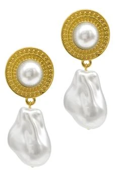 ADORNIA | 14K Gold Plate Imitation Pearl Drop Earrings 3.3折, 独家减免邮费