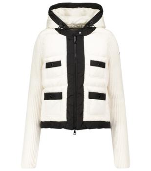 Moncler | Ribbed-knit and quilted down jacket商品图片,