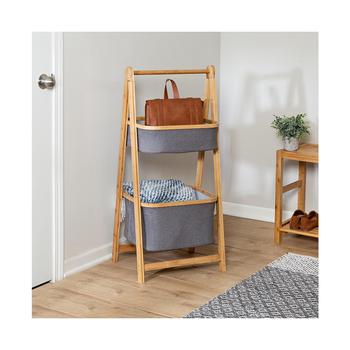 Honey Can Do | Bamboo & Canvas 2-Tier Collapsible Shelves商品图片,4.9折