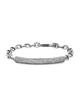 商品Sheryl Lowe | Sterling Silver & 1.92 TCW Diamond Tube Chain Bracelet,商家Saks Fifth Avenue,价格¥11138图片