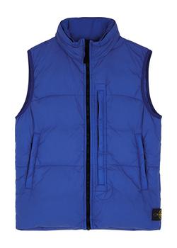 stone island jacket, Stone Island | Crinkle Reps blue garment-dyed shell gilet (14 years)商品图片 5折
