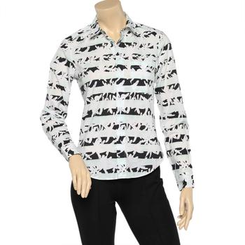 推荐Kenzo Multicolor Brushed Palm Tree Printed Cotton Button Front Shirt S商品