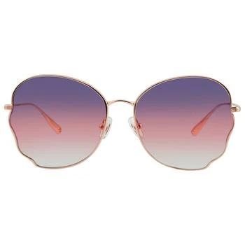推荐Chloe Purple Pink Green Gradient Irregular Ladies Sunglasses BL7105 A31 58商品