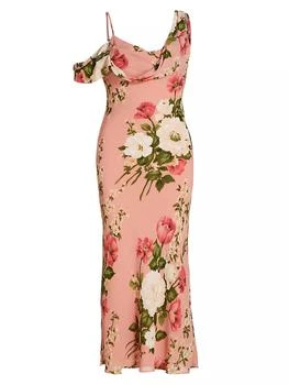 推荐Reya Draped Floral Midi-Dress商品
