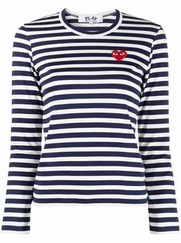 Comme des Garcons | Comme Des Garçons Play Womens Blue Cotton T-Shirt商品图片,