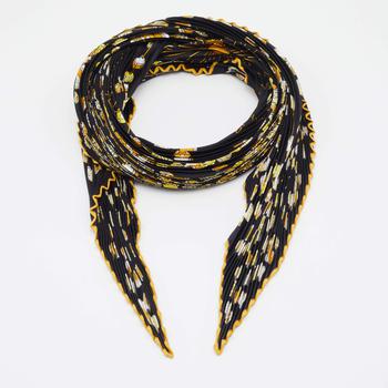 爱马仕丝巾海淘, [二手商品] Hermes | Hermès Black Dancing Pearls Silk Plisse Scarf商品图片 满1件减$100, 满减