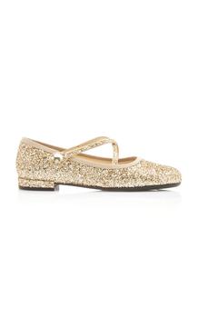 推荐Miu Miu - Women's Glittered Ballet Flats - Gold - IT 36.5 - Moda Operandi商品