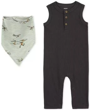 Carter's | Baby Boys Drop Needle Jumpsuit & Bandana Bib, 2 Piece Set,商家Macy's,价格¥112