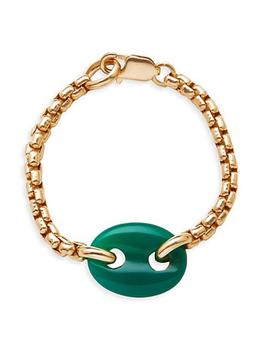 商品Jenna Blake | Nautical 18K Yellow Gold & Green Quartz Bracelet,商家Saks Fifth Avenue,价格¥31482图片