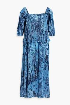 Ganni | Shirred printed plissé-chiffon midi dress 1.5折