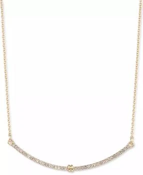 Ralph Lauren | Gold-Tone Pavé Curved Bar Statement Necklace, 16" + 3" extender,商家Macy's,价格¥336