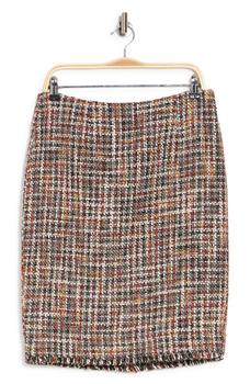 推荐Frayed Hem Tweed Pencil Skirt商品