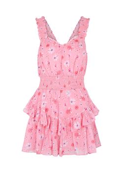 LOVESHACKFANCY代购, LOVESHACKFANCY | Norelli pink floral-print cotton mini dress商品图片 