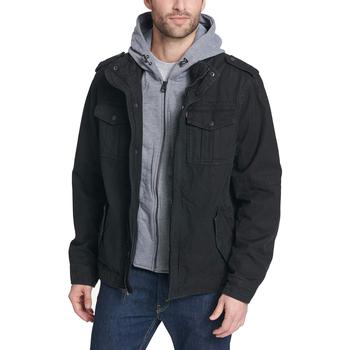 Levi's Men's Washed Cotton Hooded Military Jacket