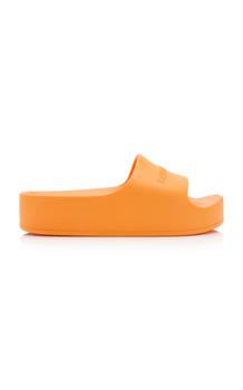 推荐Balenciaga - Women's Chunky Logo-Embossed Rubber Slide Sandals - Orange - IT 36 - Moda Operandi商品