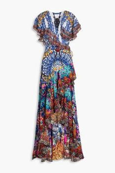 Camilla | Ruffled printed silk crepe de chine wrap dress 2.0折