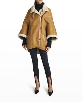 圣罗兰皮衣, Yves Saint Laurent | Oversized Leather Cape with Shearling Lining商品图片 