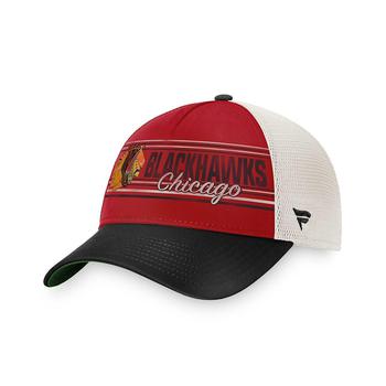 Fanatics | Men's Branded Red, Black Chicago Blackhawks True Classic Retro Trucker Snapback Hat商品图片,
