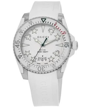 Gucci品牌, 商品Gucci Dive Silver Dial Rubber Strap Men's Watch YA136337, 价格¥7911