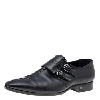 lv男鞋图片, [二手商品] Louis Vuitton | Louis Vuitton Black Leather Double Flap Slip On Loafers Size 41.5商品图片 9.3折, 满1件减$100, 满减