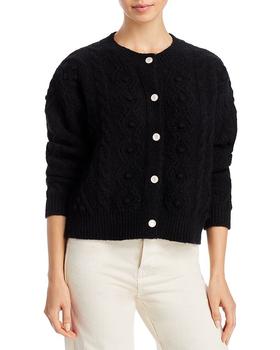 商品AQUA | Embellished Cable Knit Cardigan - 100% Exclusive,商家Bloomingdale's,价格¥378图片