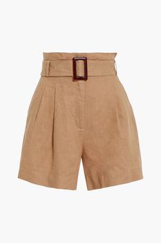 IRIS & INK, IRIS & INK | Agathe belted linen shorts商品图片 