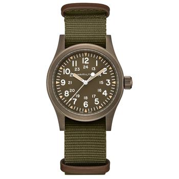 Hamilton | Men's Swiss Mechanical Khaki Field Green Fabric Strap Watch 38mm商品图片,