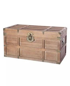 Vintiquewise | Wooden Rectangular Lined Rustic Storage Trunk with Latch, Medium,商家Macy's,价格¥1699