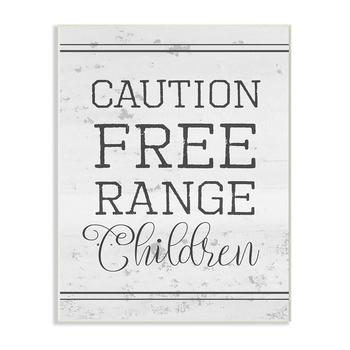 商品Caution Free Range Children Wall Plaque Art, 12.5" x 18.5"图片