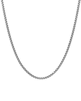 推荐Men's Small Silver Double Box Chain Necklace, 24"商品