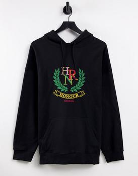 推荐HNR LDN collegiate hoodie in black商品